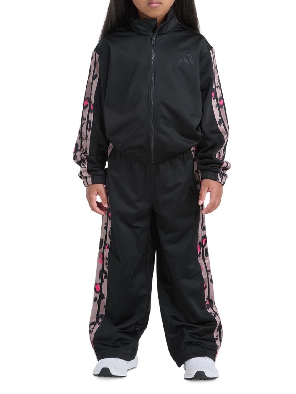 ADIDAS Girls Tricot Long-Sleeve Full-Zip Jacket & Wide-Leg Pants, Set Size 6X